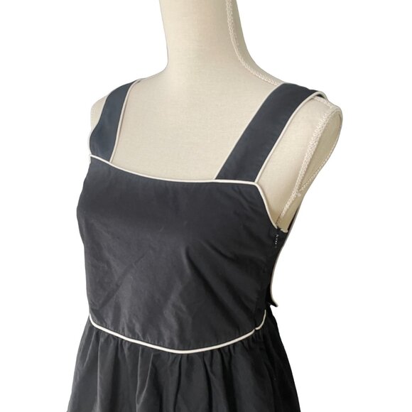 Kerri Rosenthal Emma Maxi Dress black S small Gauze smocked pockets apron - Picture 7 of 10